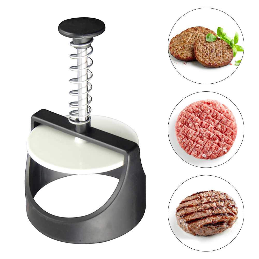 Hjemmekjøkken rund form hamburgerpress rustfritt stål hamburger patty maker trykk burger kjøttmaker form kjøkkenutstyr