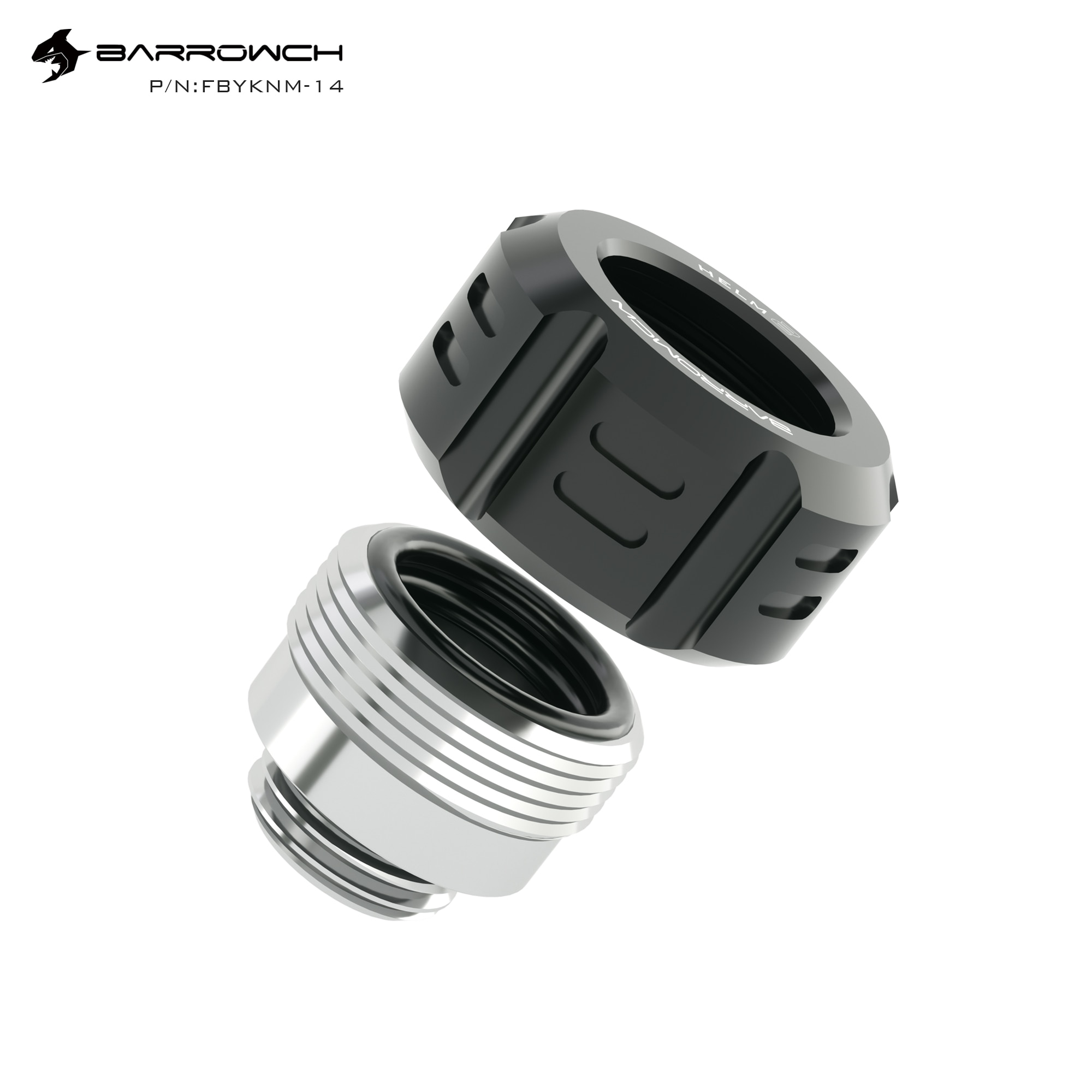 Barrowch FBYKNM-14 raccord de Tube dur G1/4 raccords de Compression à la main, pour Tube de rigidité acrylique/PETG/PMMA OD14mm