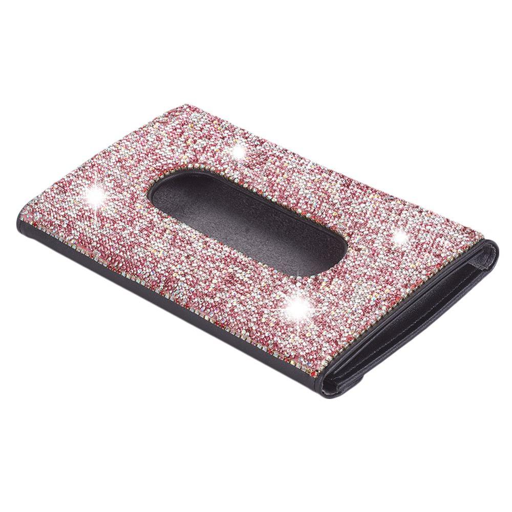 Car Tissue Box Rectangular Holder Paper Case Box for Home Car Office Decor: Pink