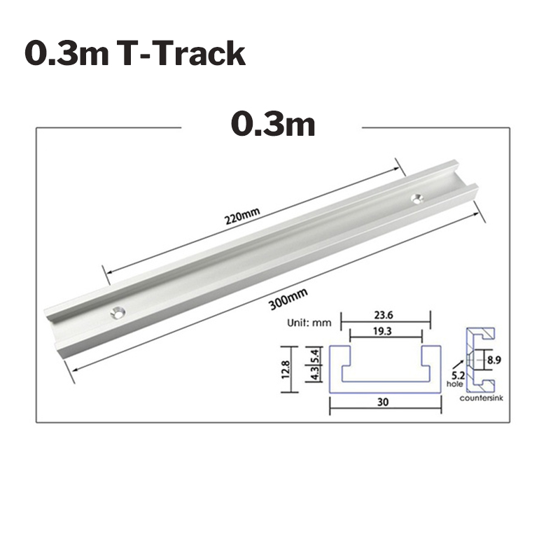 300/400/500/600MM Aluminium Alloy T-track Slot Miter Track Jig Fixture for Table Bandsaws T-track Slider Woodworking DIY Tool