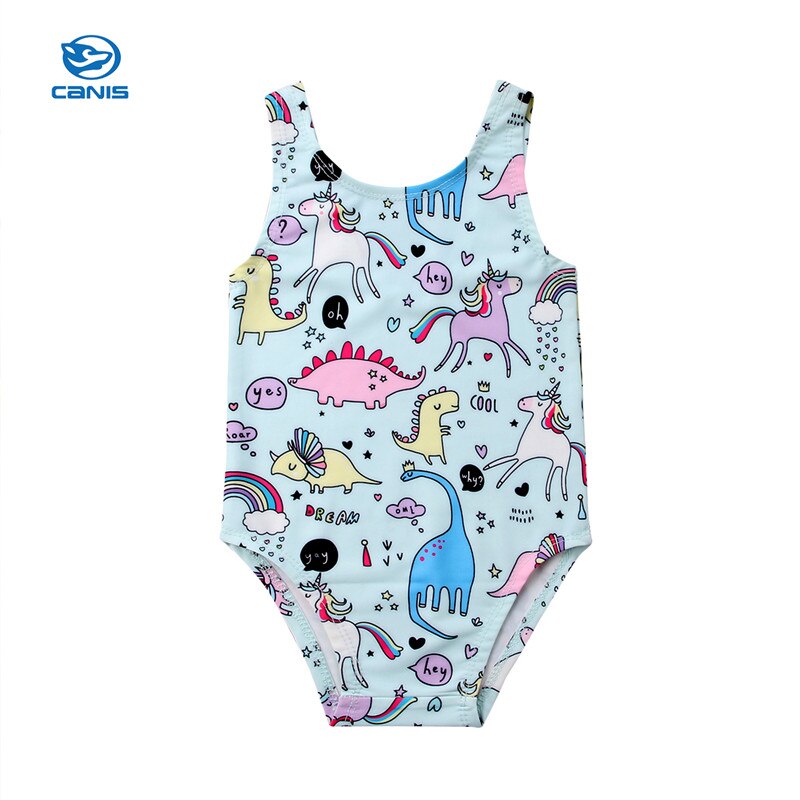 Summer Children Kids Baby Girls Bikini One-piece Sleeveless Unicorn Print Swimwear Infant Girls Beachwear Swimsuit Swimming: A 70