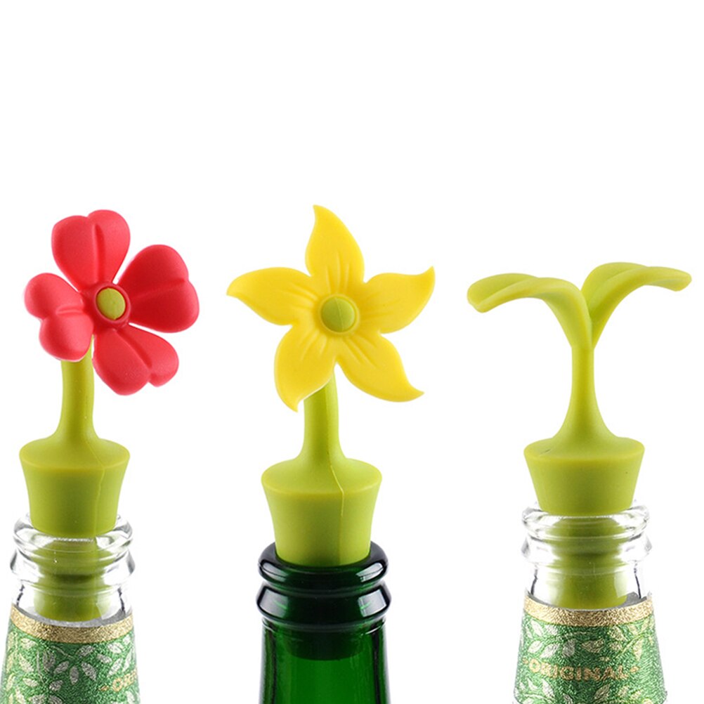 2pc siliconen wijnflesstoppers in bloemvorm, champagnestopper, kurk, geschikt voor levensmiddelen, voor een feestje in de keuken of bar.