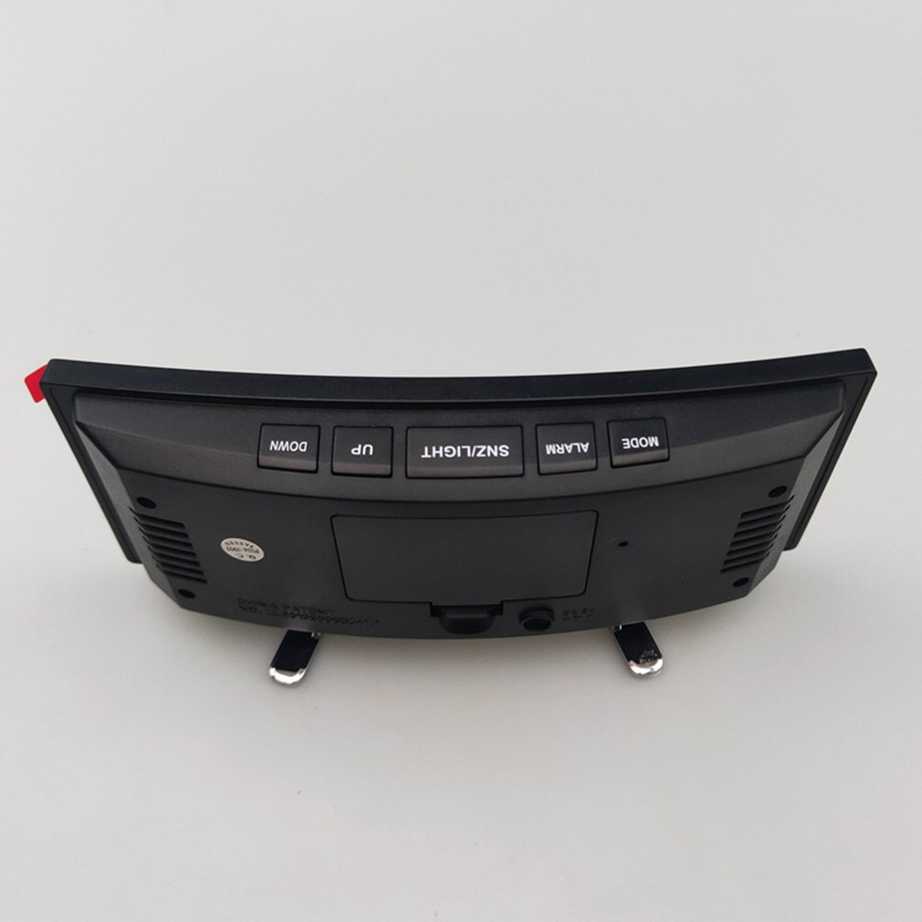 Large Screen LED Curved Surface Mirror Clock Silent Alarm Clock Desk Home Decoration Power Saving Data Storage Clock