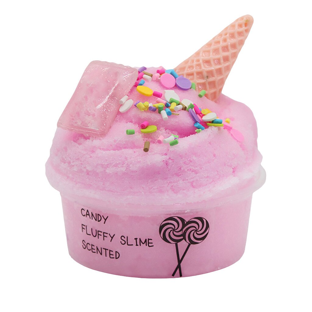 60ml Baumwolle Candy Cloud Ice Creamcone Schleim Swirl Duft-Ton Spielzeug: Rosa