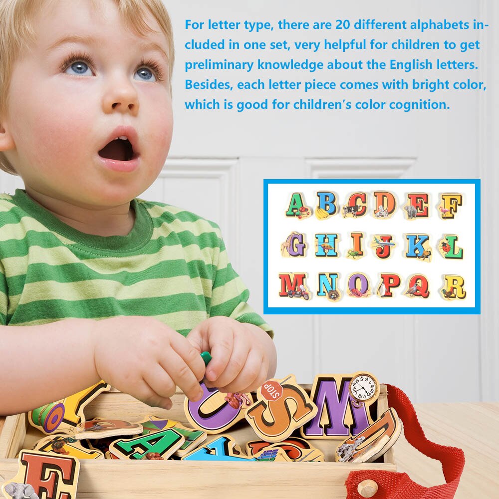 Kinderen Puzzel Kinderen Intellectuele Ontwikkeling Spel Speelgoed Magnetische Houten Alfabet Boerderij Speelgoed Kinderen Puzzel Speelgoed