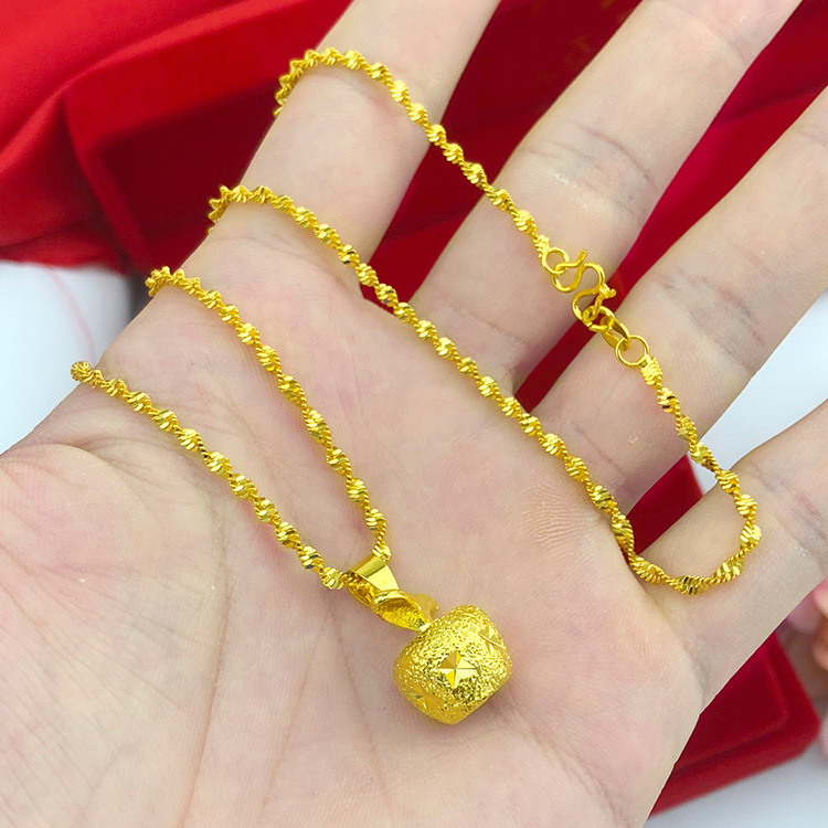 Reine 14K Gelb Gold Anhänger Halskette für Frauen Weihnachten Vorabend Feine Schmuck Apfel Halskette Luxus