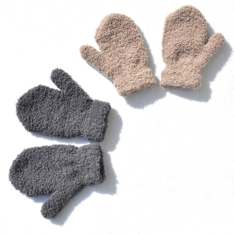 Pasgeboren Baby Pluche Coral Handschoenen Peuter Volledige Vingers Leuke Wanten Warm Winddicht Handschoen Voor Kinderen Jongens & Meisjes 0-4Y