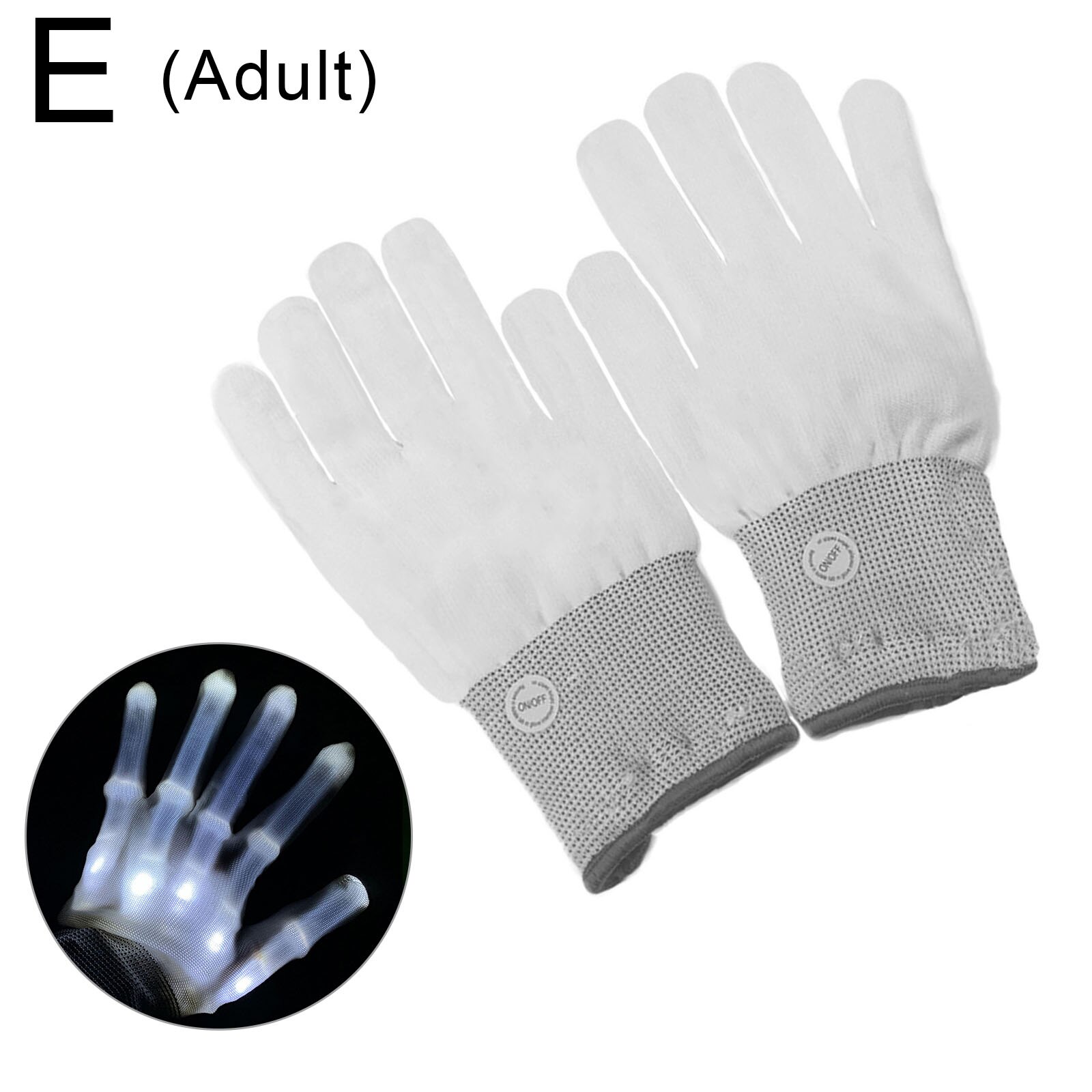 LED Luminous Hand Finger Gloves Halloween Christmas Costume Dance Decor Hand Bone Gloves Festival Accessory NOV99: Gray