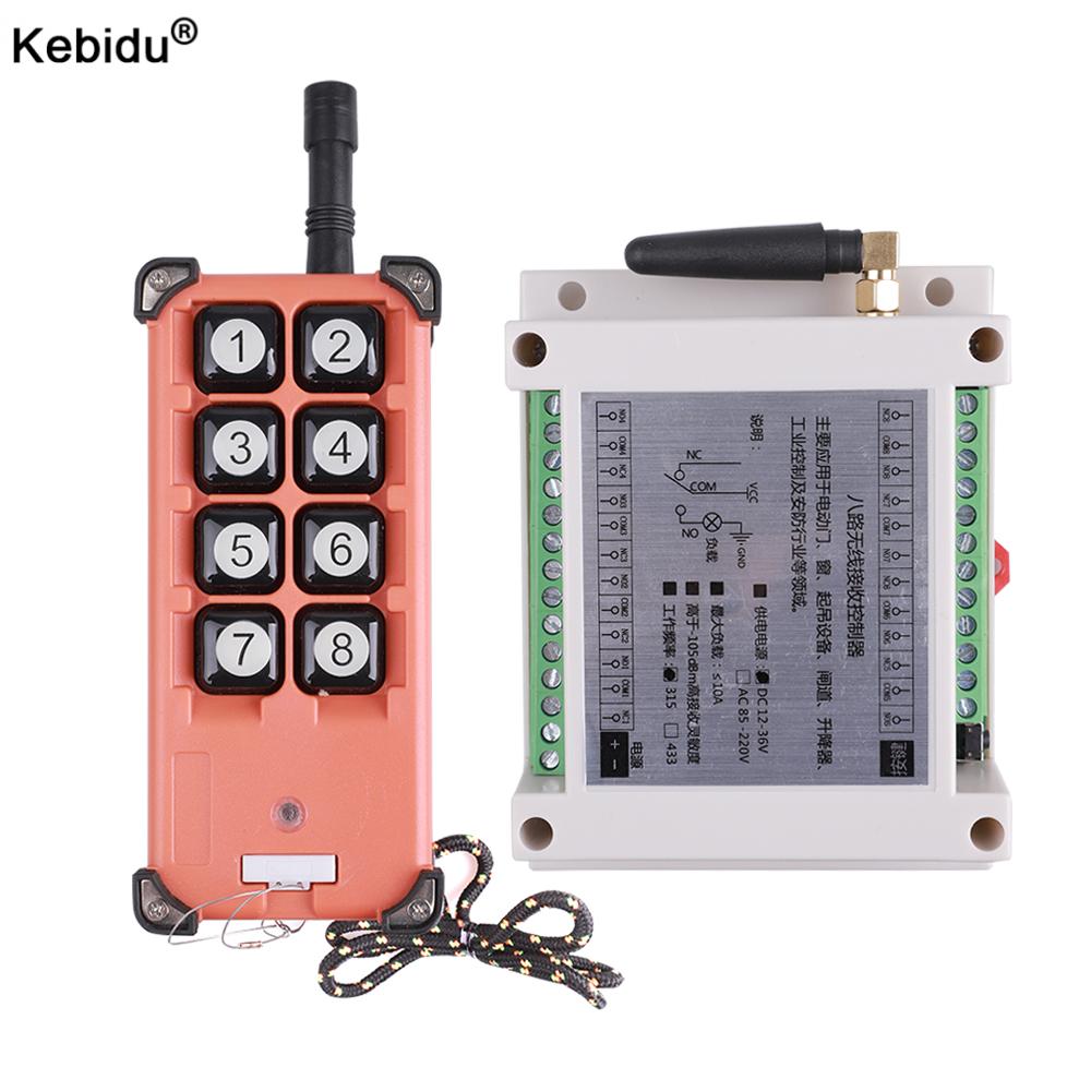 DC12V 24V 36V 8CH Channel Wireless Remote Control LED Light Switch Relay Output Radio RF Transmitter And 433 MHz Receiver