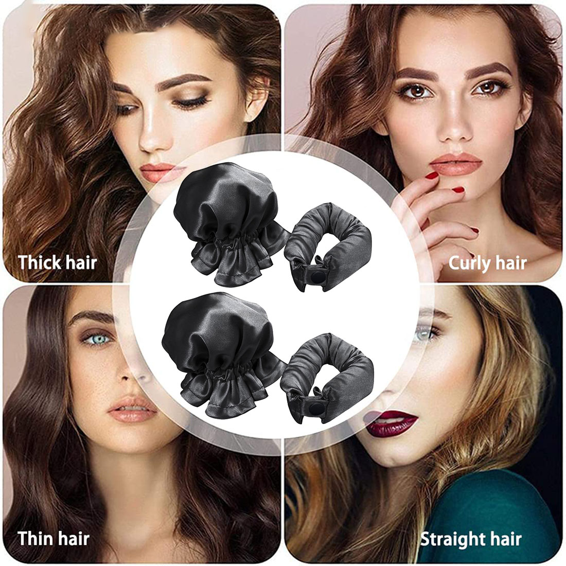 Heatless Hair Curlers No Heat Curly Hair Products Soft Hair Rollers Lazy Hair Rollers Sleeping Silk Curls Hair Styling Tools