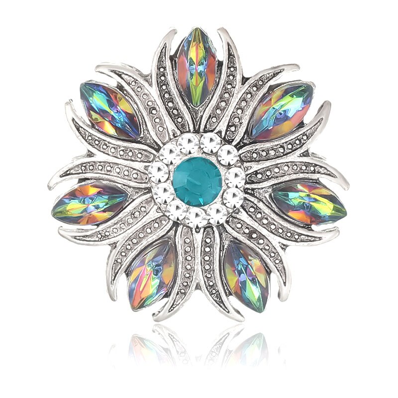 KZ3674 Schönheit Strass Bunte Blumen blüzehn elegante 18MM schnappen tasten passen 18mm schnappen Armbinde schnappen schmuck