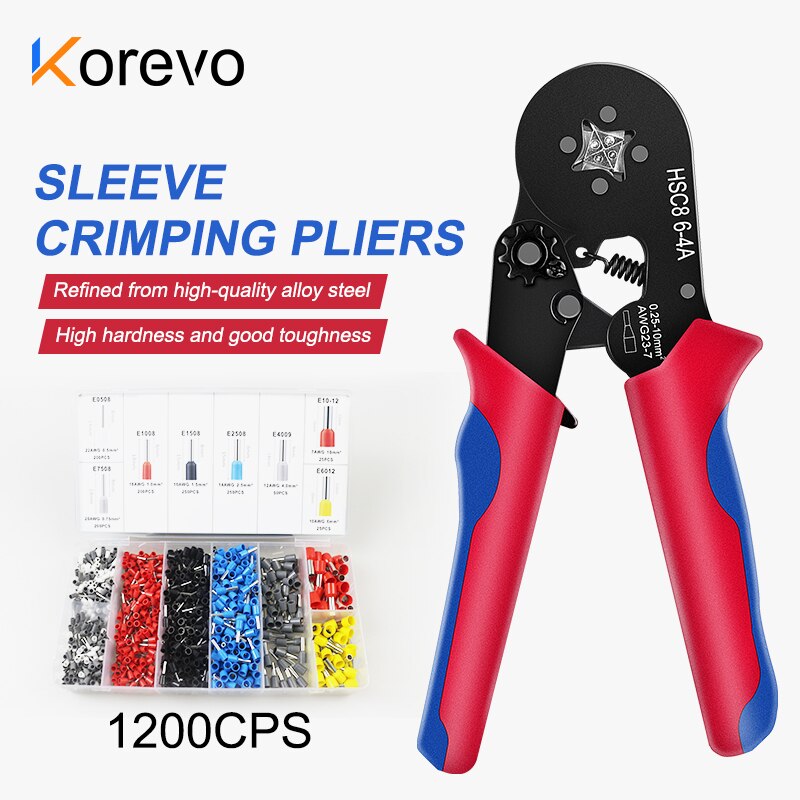 1200pcs Pin End tube Terminal Insulated Ferrule Wire Copper Crimp Connector Cord Fast Wire Terminals Kit tubular terminal: Crimping and 1200pcs