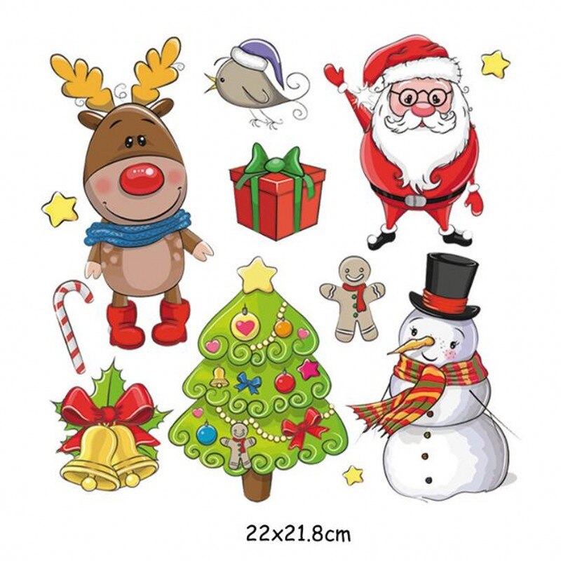 Leuke kerst strijkpatches, wasbare diy accessoire voor kleding, warmteoverdracht t-shirt thermische stickers: 3