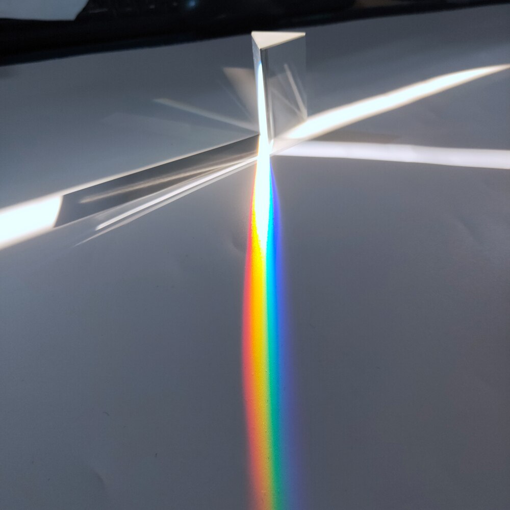 30 x 30 x 60mm trekantet prisme  bk7 optiske prismer glassfysikkundervisning refrakt brytning av lysspektrum regnbue barn studenter