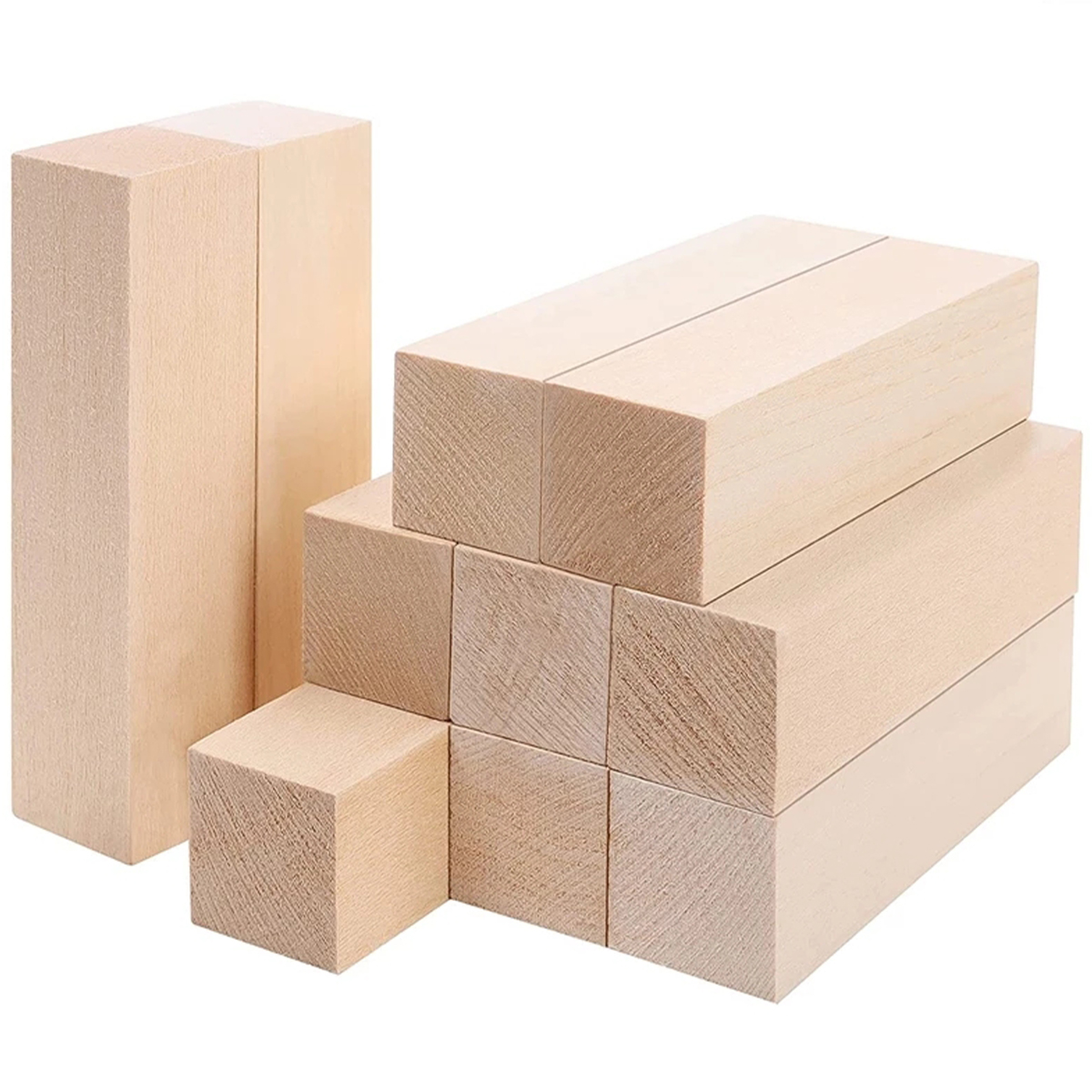 6/50Pcs Basswood Carving Block Natural Cork DIY Wood Crafts Portable Carving Art Supplies Suitable for Beginners/Craft Lovers