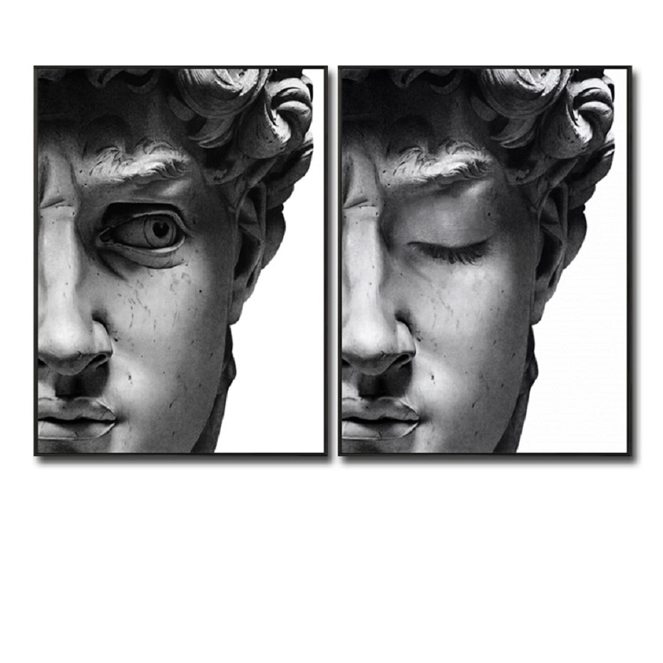 Nordic Black and White David Head Sculpture Posters And Prints Wall Art Canvas Paintings Pictures Living Room Home Decoration