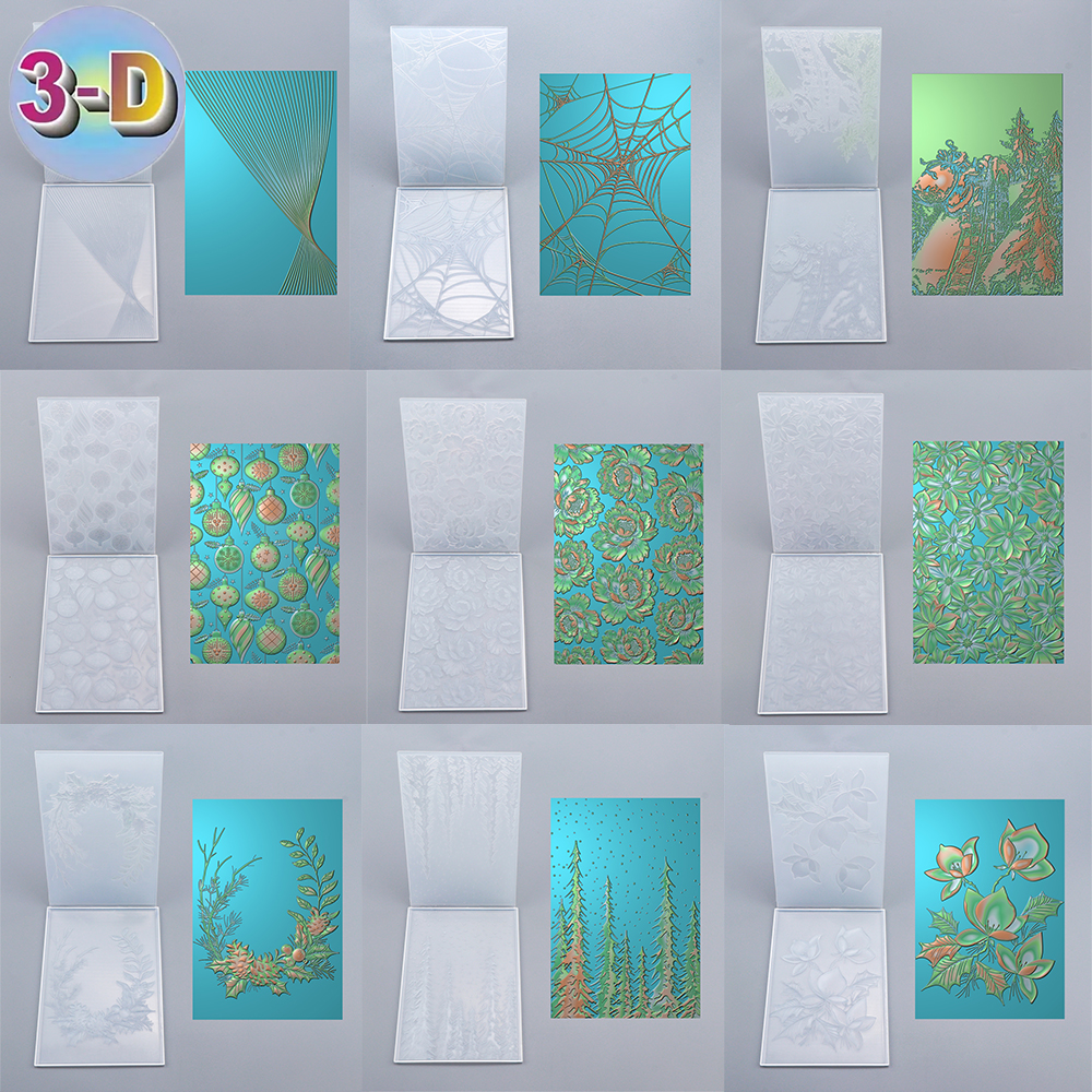 Carpeta de estampado 3D, línea ondulada, decoración de árbol de Navidad, fondo de telaraña para agregar detalles texturizados a la fabricación de proyectos de manualidades de papel