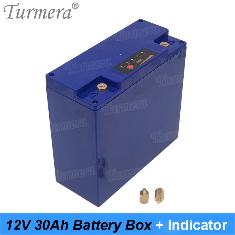 Turmera 12V 30Ah Battery Box Storage Case with Capacity Indicator Build 48Piece 18650 Battery for Uninterrupted Power Supply 12V