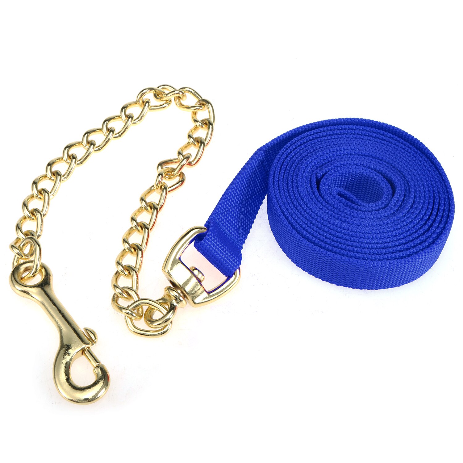 Correa de caballo de línea Lunge de 8,5 pies, Halter con cadena para adiestramiento de perros y mascotas, equipo de equitación de plomo: Azul