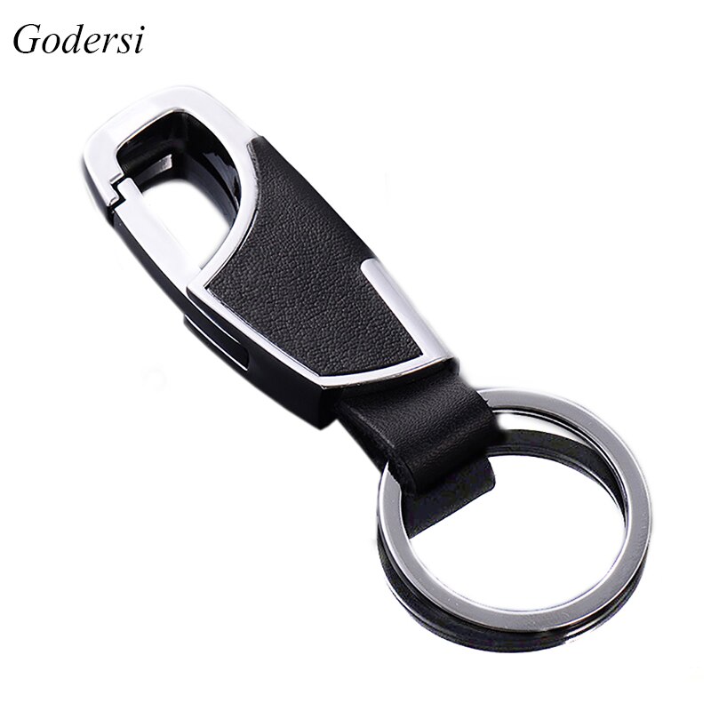 Black Leather Keychain For Fibai Volkswagen Jetta Car-styling Car Keyring Key Chain For Ford Toyota Skoda Octavia
