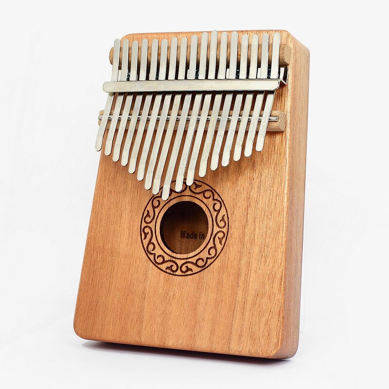 Kalimba-Piano de pulgar de 17 teclas de caoba Mbira, instrumentos musicales de cuerpo de la mejor , Kalimba, con libro de aprendizaje, martillo de afinación: Khaki