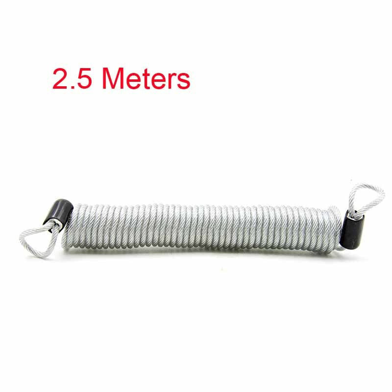 2.5M Bike Spring Cable Lock Anti-Theft Rope Alarm Disc Lock Moto Scooter Bicycle Security Reminder Motorcycle Protection Warning: Silver