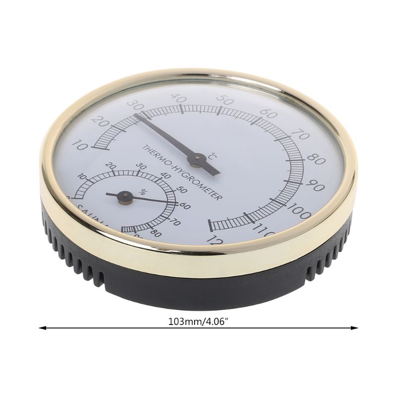 Metal Dial Indoor Temperature Humidity Meter Thermometer & Hygrometer For Sauna Room Measurement Tool L74D
