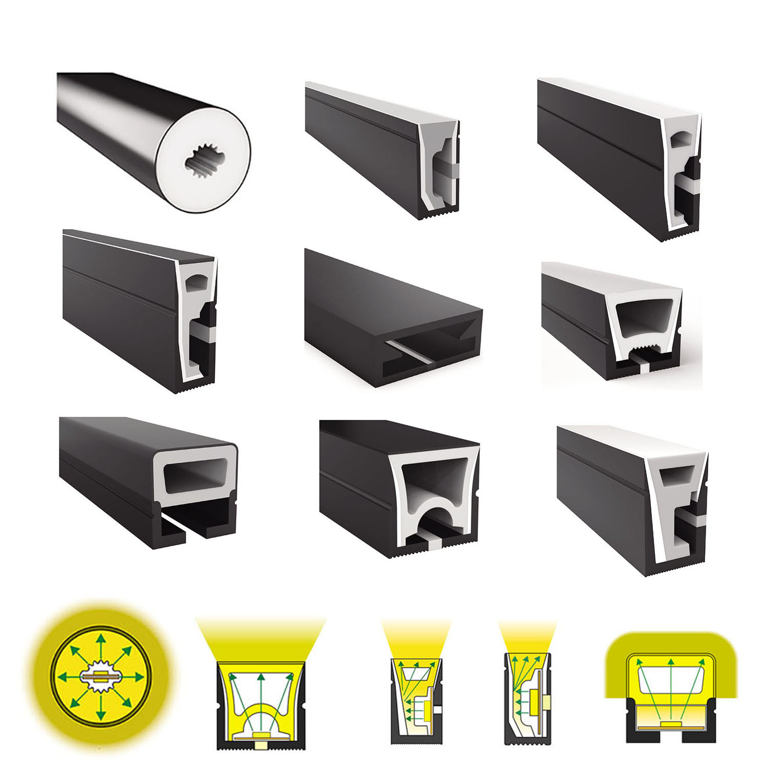 Ws2812b ws2811 led-neonreprör  ws2812 sk6812 ws2813 ws2815 flexibel led-remsa med mjuk kiselgellampa  ip67 vattentät