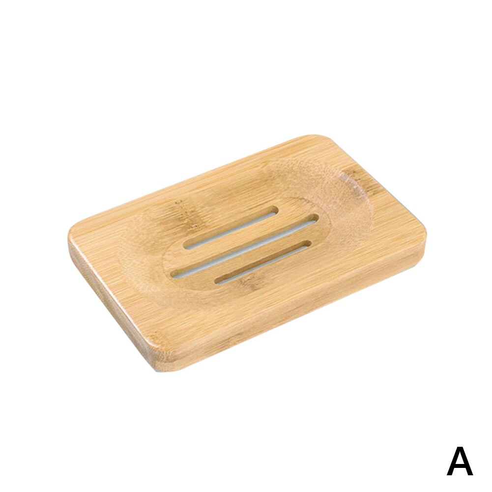 Natural Bamboo Wood Soap Dish Rack Storage Box Case Container Holder Bath Shower Soap Plate Tray Rack Bathroom Accessories: A
