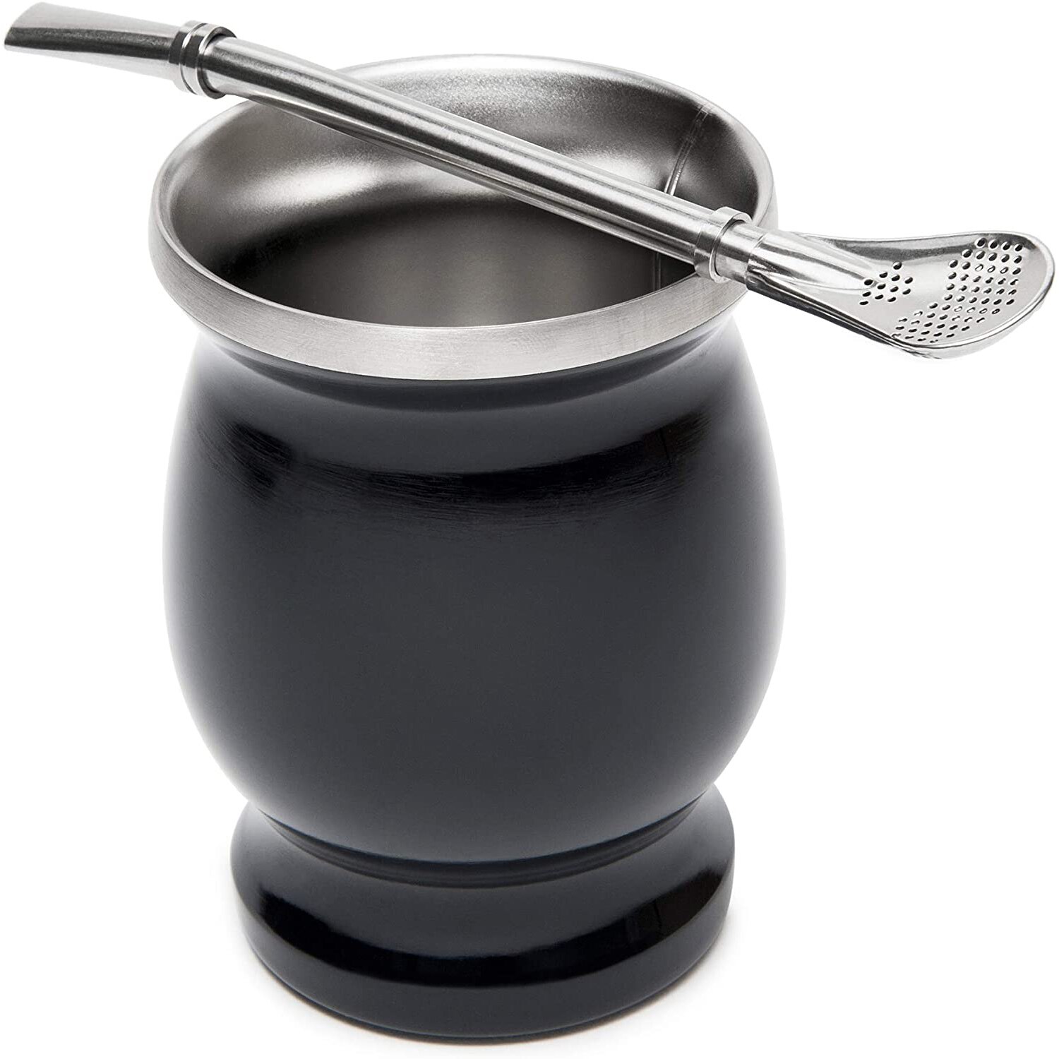 1 juego/lote de aparatos de Hacker de acero inoxidable, el calibre Yerba Mate puede eliminar los residuos de té de una vez, incluye calabaza y paja, fácil limpieza: Default Title