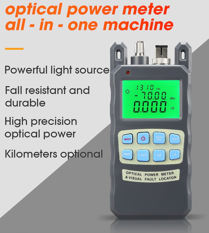 Compteur d'énergie optique de AUA-80A avec le localisateur visuel de défaut appareil de contrôle tout-en-un de fibre optique 5KM 10km 20KM 30km VFL