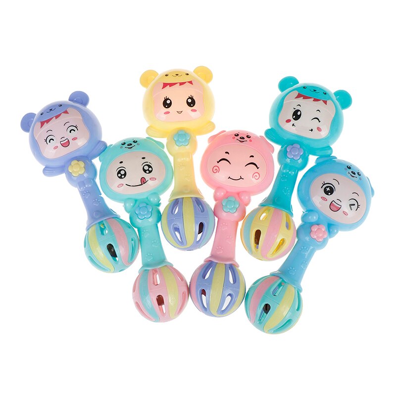 1Pcs Baby Shaker Sand Hammer Toy Dynamic Rhythm Stick Baby Rattles Kids Musical Party Favor Musical Instrument Toys Random Color