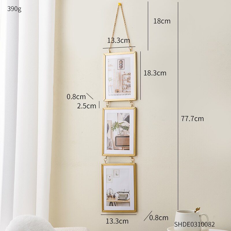 Wall Photo Frame Metal Glass Portrait Hanging Picture Frames Home decor frame for living room picture frame Wall photo frames: Height 77cm 30.3in
