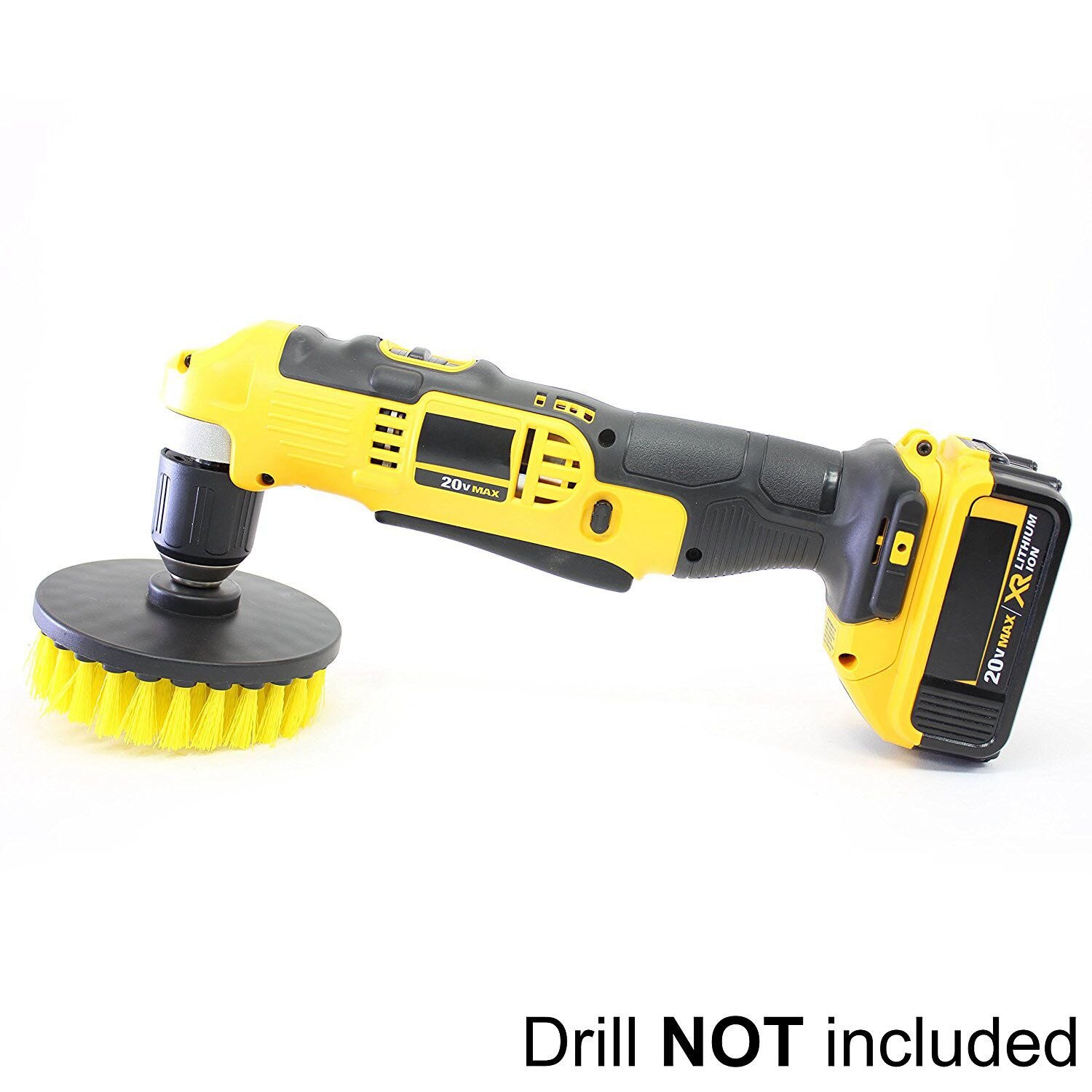 Power Scrubber Brush Set for Bathroom Drill Scrubber Brush for Cleaning Cordless Drill Attachment Kit Power Scrub Yellow