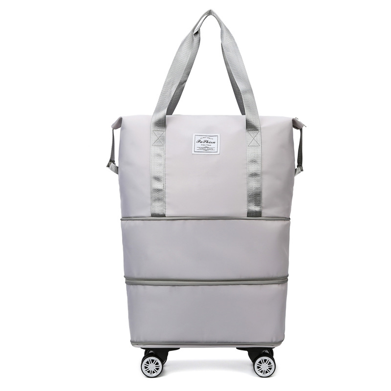 Bolsa de equipaje expandible con ruedas, paquete de lona con ruedas, maleta de viaje plegable, bolsillo con asa, bolsa de almacenamiento de equipaje de viaje húmeda y seca
