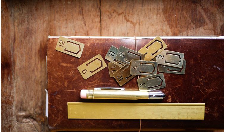 12 pcs/lot livre numérique en laiton carnet de voyage 12 en boîte