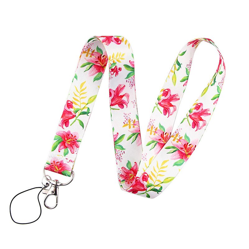 SchöNe Tulpe & Lavendel praktisch Gurt Halfter Schlüssel Gepard Abzeichen Kamera USB Halfter Hängen Hals Seil Schlüsselband mit Schlüsselring: 2