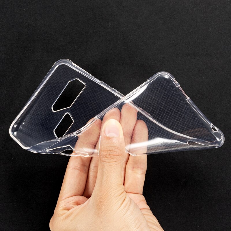 Wood grain PU Leather Phone Case For Asus ROG Phone ZS600KL Flip Case For Asus ROG Phone ZS600KL Wallet Case Silicone Back Cover: White Soft Silicone