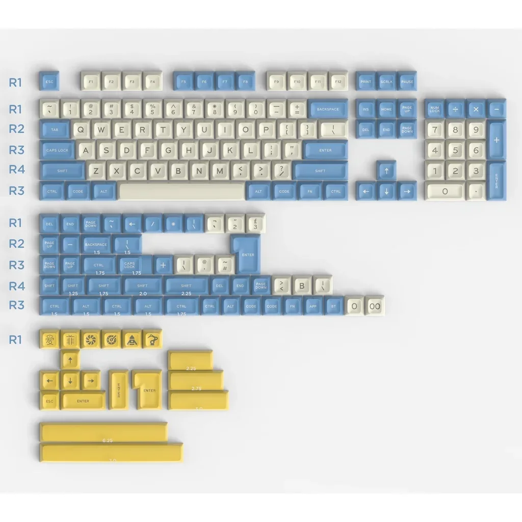 SA-profiel Double shot keycaps ABS Monster Flamingo By the Sea Godspeed GMK-thema: YELLOW