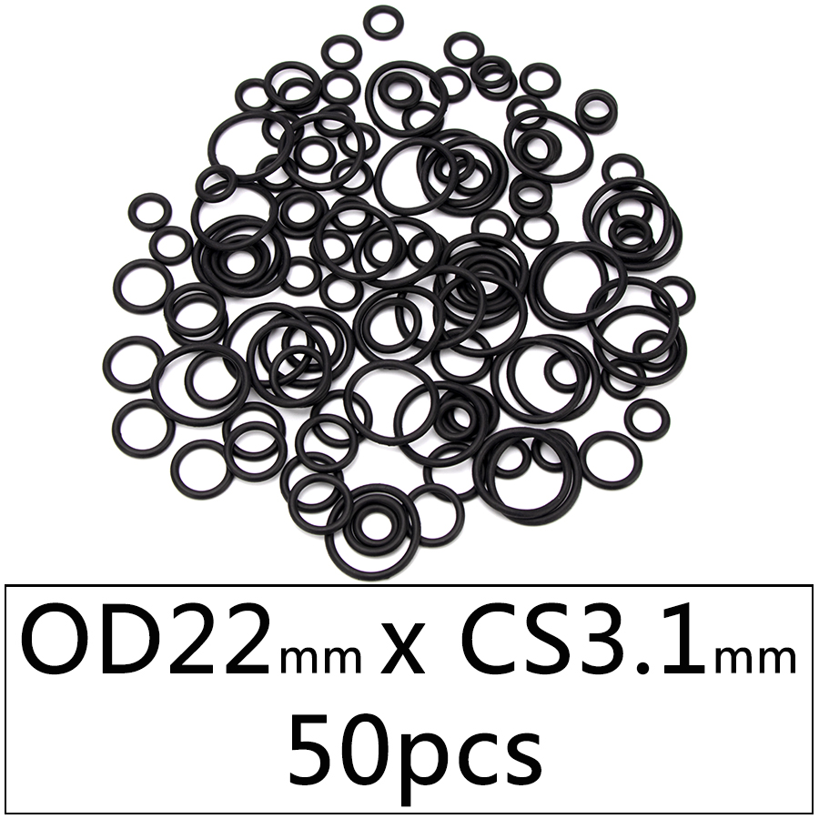 50 stück nbr-nitrilkautschuk-dichtungs-o-ringe, dichtungsersatz,  od 15mm-35mm cs 3.1mm schwarze unterlegscheiben  s86 diy-zubehör: Dq22 x 3.1 x 50