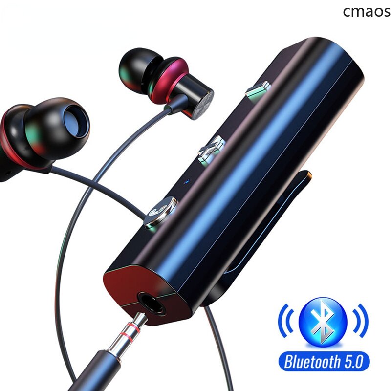 CMAOS Wireless Adapter Bluetooth 5.0 Receiver For 3.5mm Jack Earphone Bluetooth Aux Audio Music Transmitter For Headphone