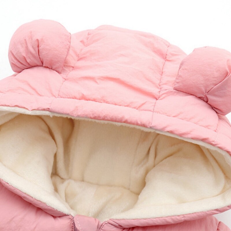 Combinaison en coton à capuche pour garçons et filles, combinaison épaisse et chaude, manches longues, avec dessin animé, 0-24M, unisexe, à la , hiver