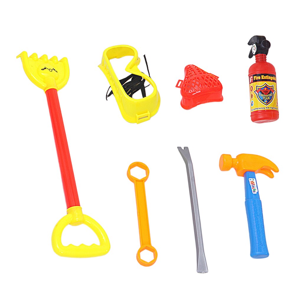 7 Pieces Kids Tools Simulation Fireman Hand Tool Fire Control Game Toy