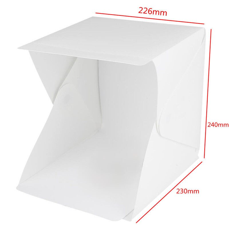 Mini Folding Lightbox Photography Photo Studio Softbox 2 Panel LED Light Soft Box Photo Background Kit Light box for DSLR Camera