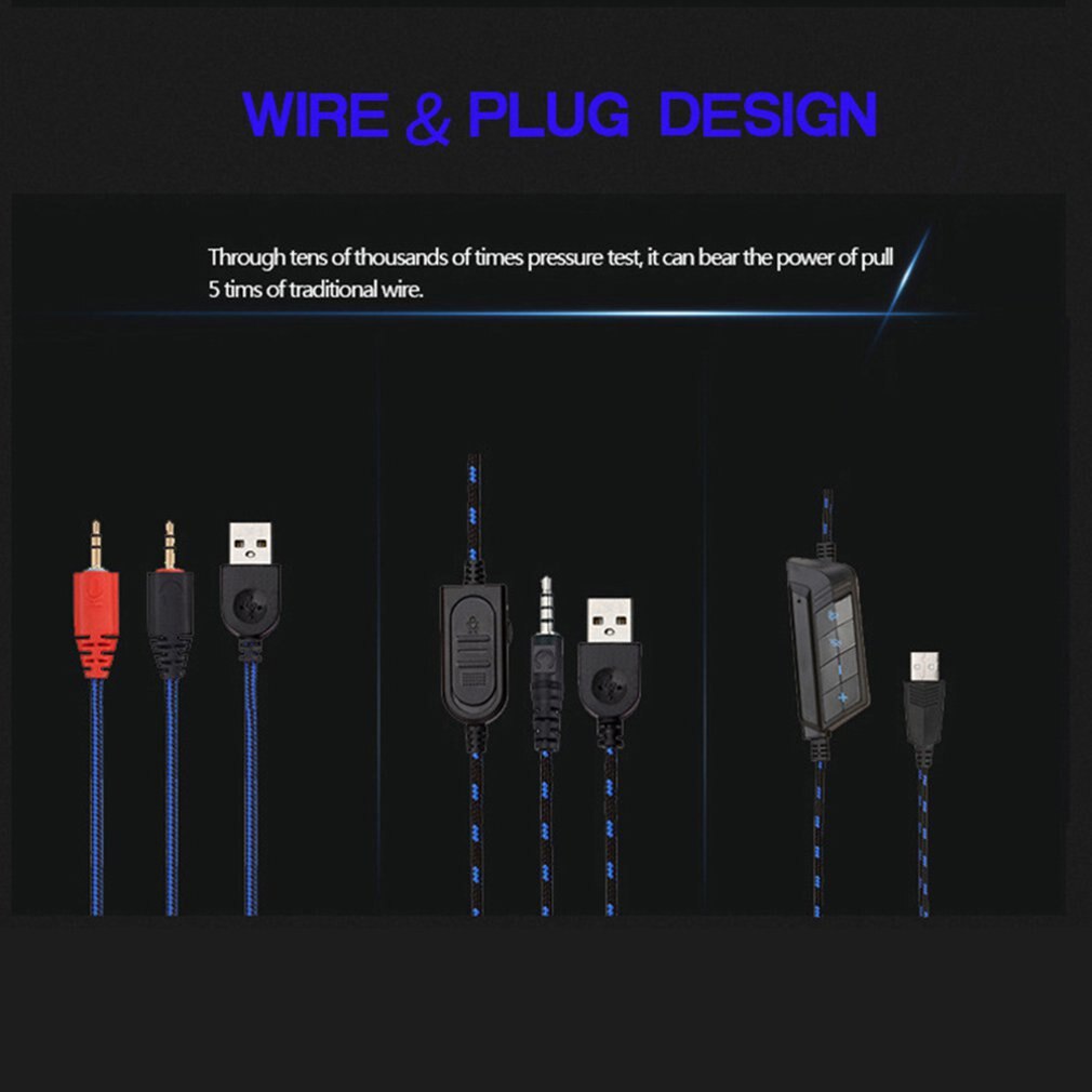 Datamaskin headset til  ps4 søle luminescens hodetelefoner pc lysende hodetelefoner headset til spilling kablede hodetelefoner