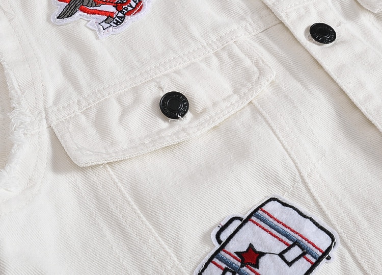 DIMUSI Herbst Mens Jahrgang Denim Weste Männlichen Weißen Zerrissene Ärmellose Jacken Männer Hüfte hüpfen Streetwear See Jean Westen Kleidung