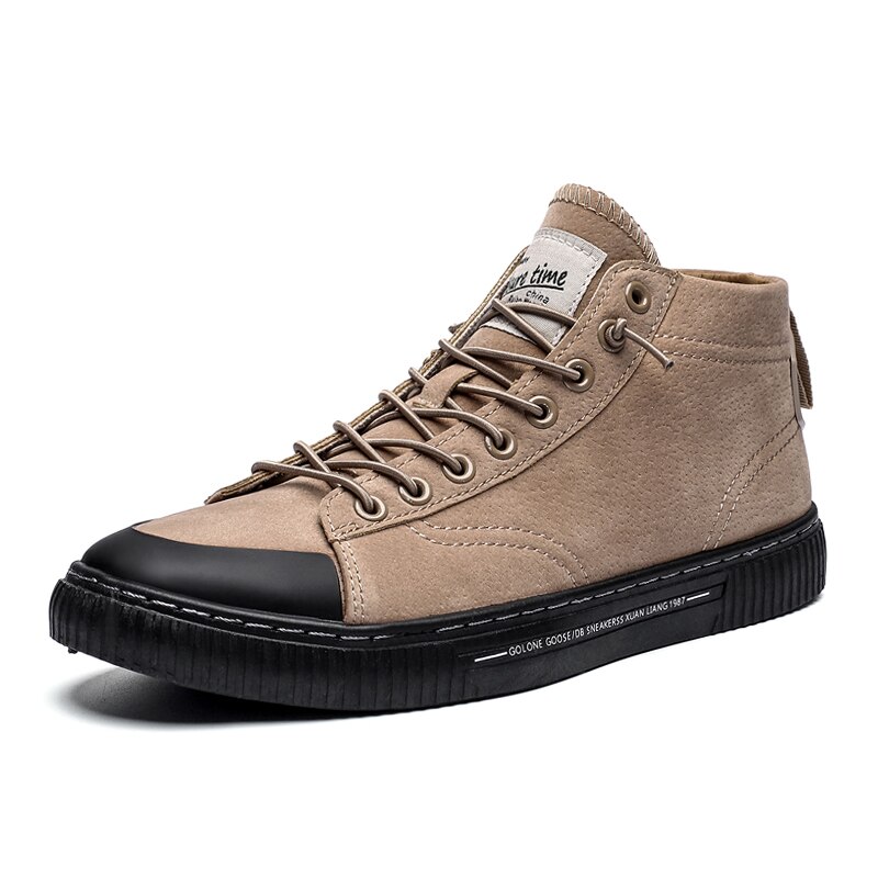 Canvas skor herr och dam sneakers höga klassiska skateboard skor: Brun / 10
