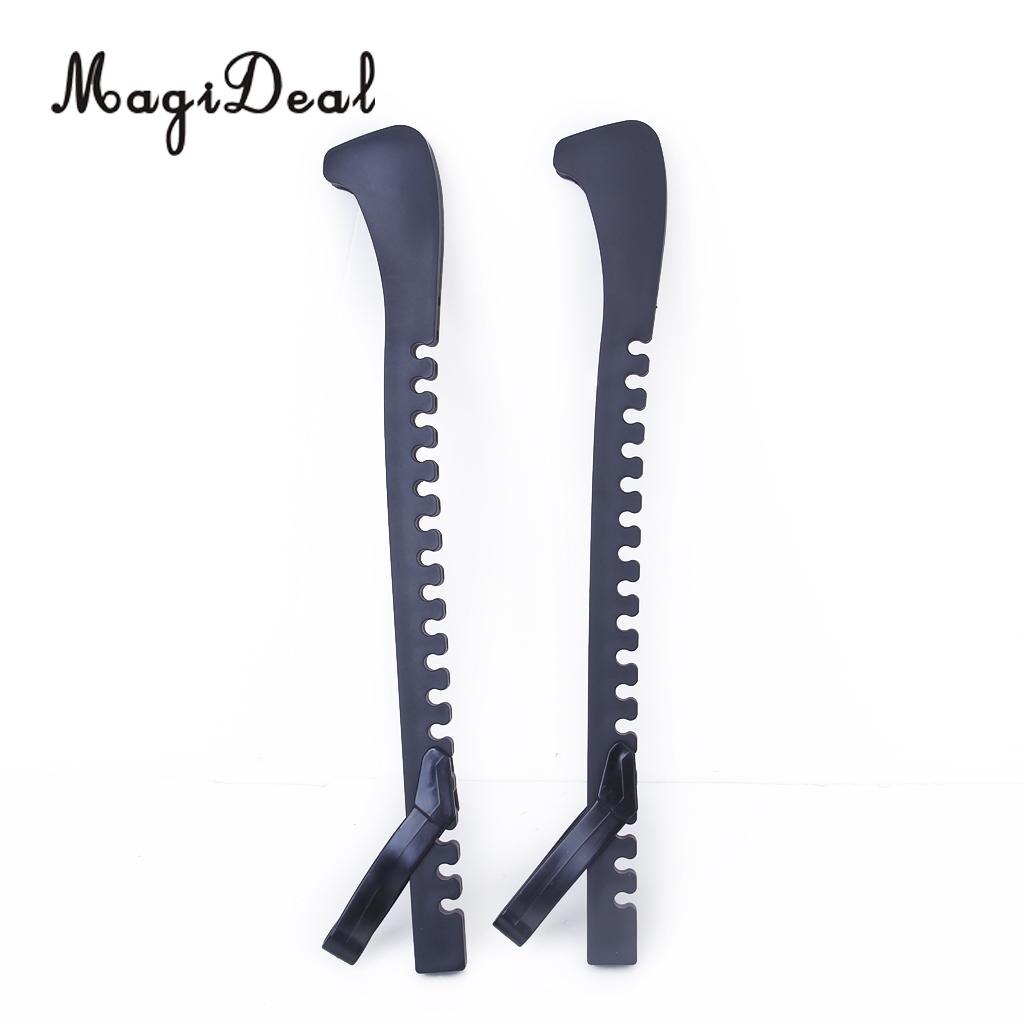 Magideal 1 par svart pvc ishockey skridskoskydd skydd justerbart utomhus landhockey placering skydda skor tillbehör