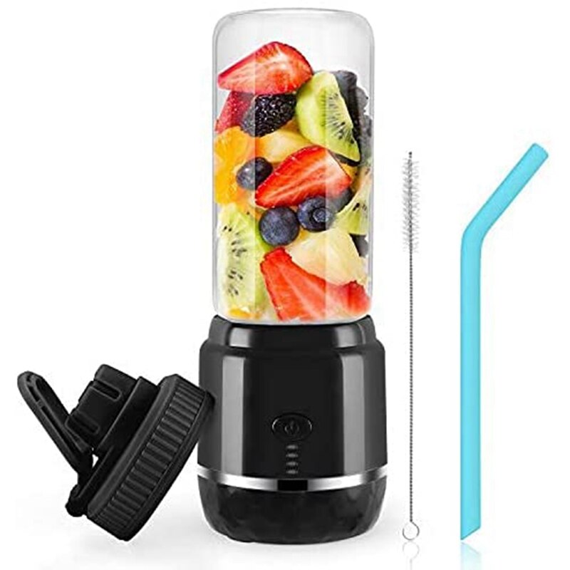 Mini Blender 4000MAh,400Ml Personal Smoothie Maker with USB Rechargeable,for Juice,Smoothie Milkshake: black