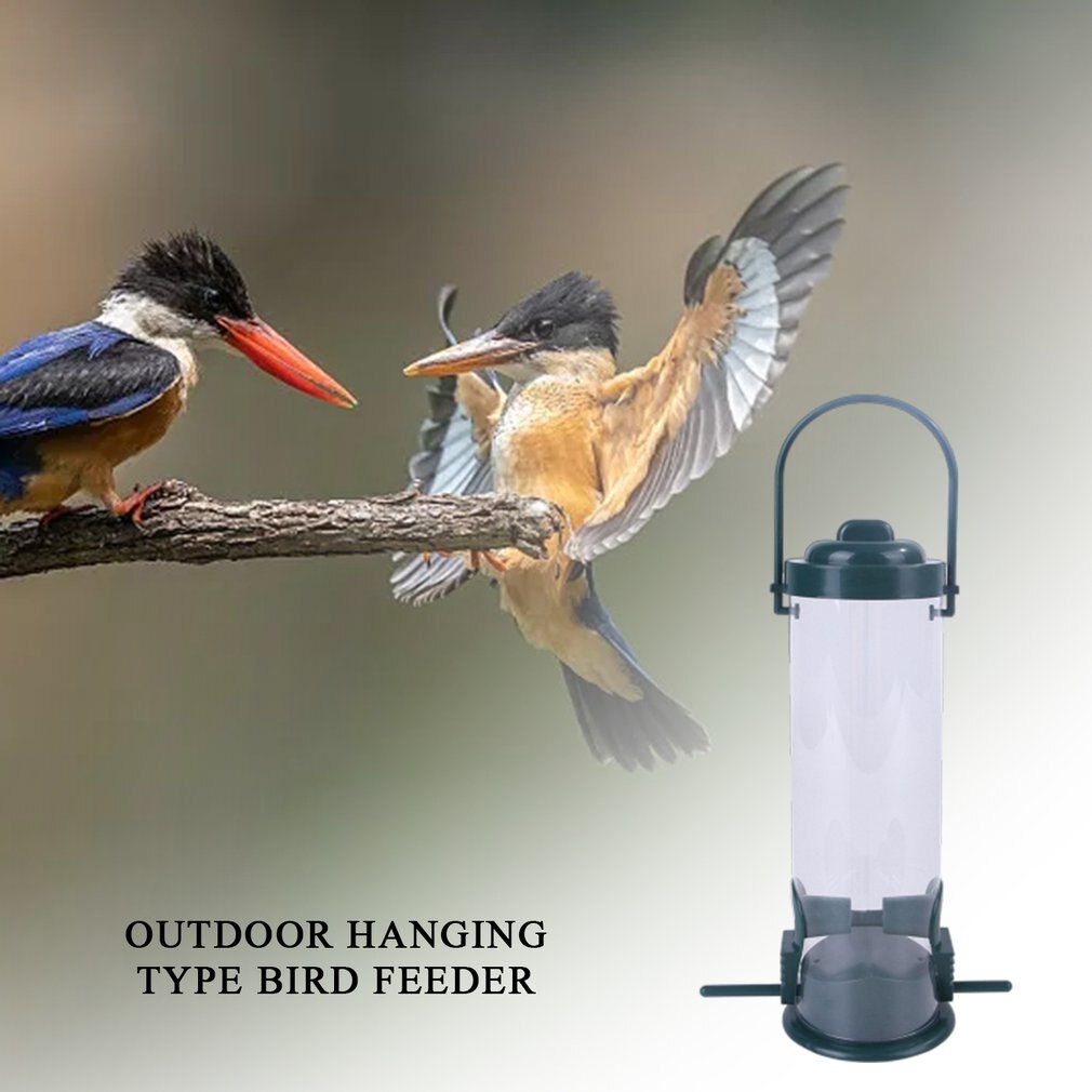 Bird Feeder Portable Outdoor Feeding Tube Hanging Wild Birds Plastic Supplies Products Park Garden Tree Container